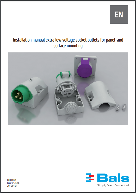 Install. manual extra-low-voltage socket outlets for panel- and surface-mounting