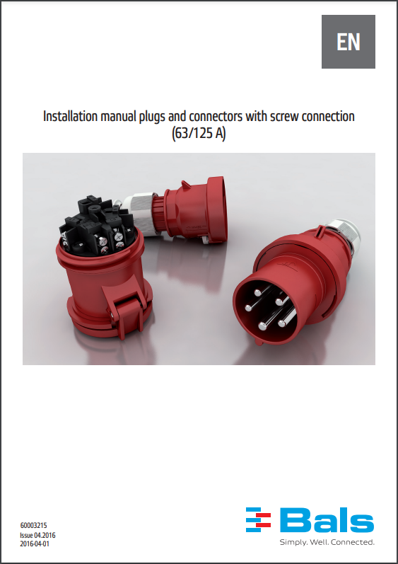 Installation manual plugs and connectors with screw connection (63A&125 A)